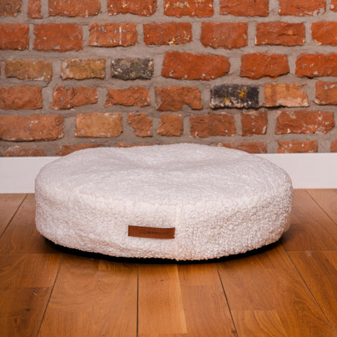 Coussin rond "Coco Teddy" beige clair