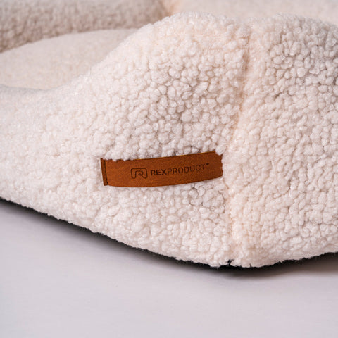 Coussin beige "Frida Teddy" avec matelas