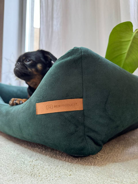 "Frida" lit vert bouteille + matelas