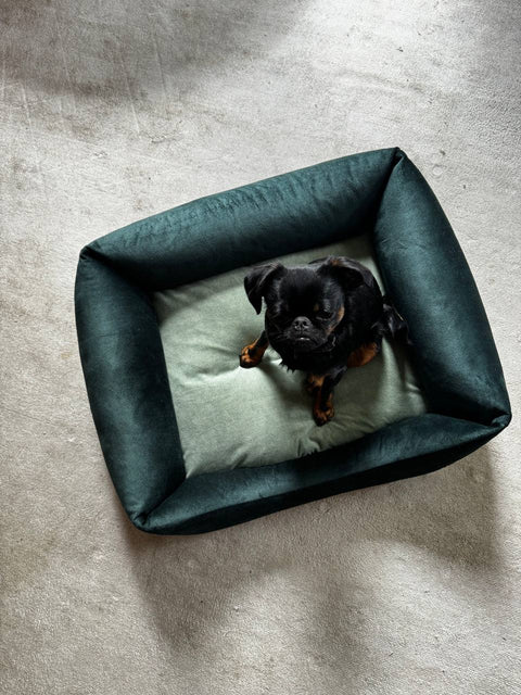 "Frida" lit vert bouteille + matelas
