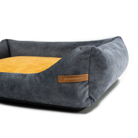 "Frida" lit pour animal en graphite + matelas