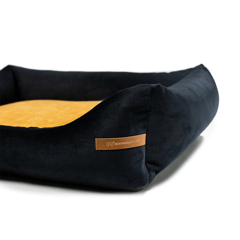 "Otto" panier noir avec matelas orthopédique "Ori"