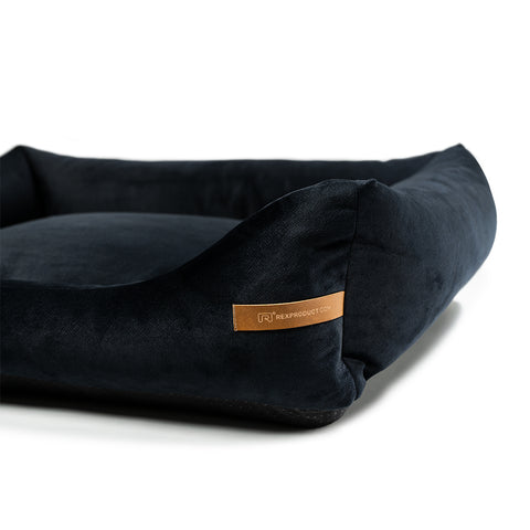 "Otto" panier noir avec matelas orthopédique "Ori"