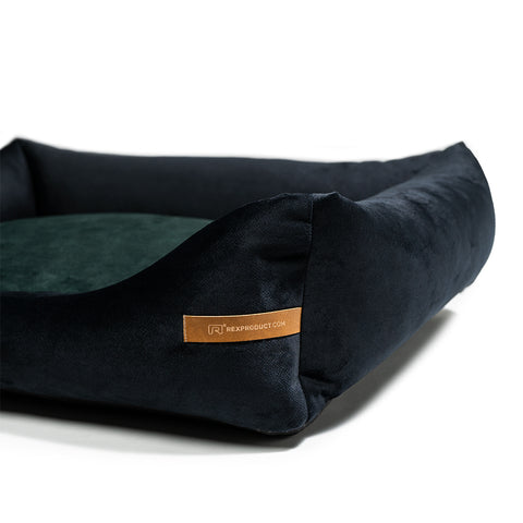 "Otto" panier noir avec matelas orthopédique "Ori"