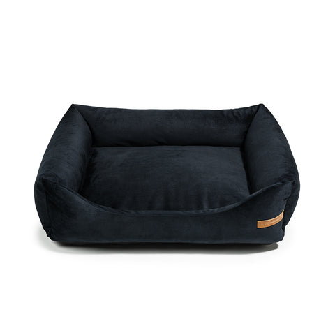 "Otto" panier noir avec matelas orthopédique "Ori"