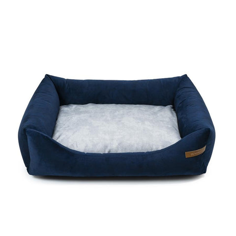 „Otto” lit orthopédique bleu marine avec matelas „Ori”