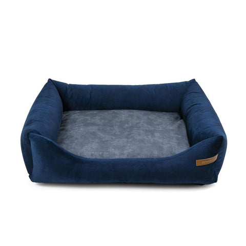 „Otto” lit orthopédique bleu marine avec matelas „Ori”