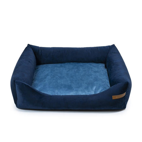 „Otto” lit orthopédique bleu marine avec matelas „Ori”