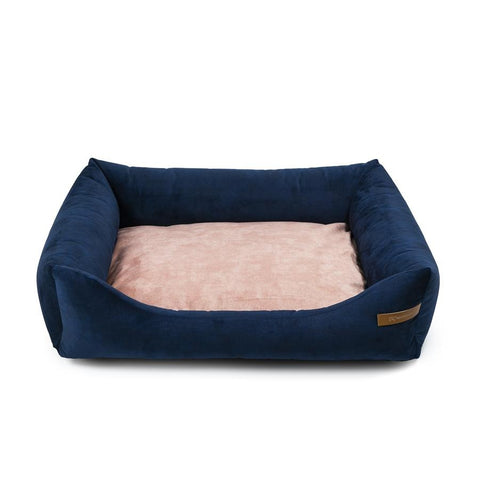„Otto” lit orthopédique bleu marine avec matelas „Ori”
