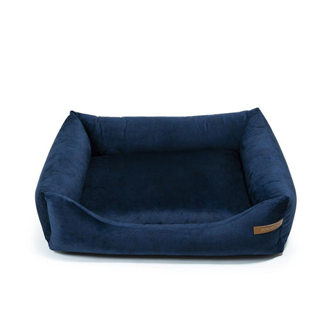 „Otto” lit orthopédique bleu marine avec matelas „Ori”