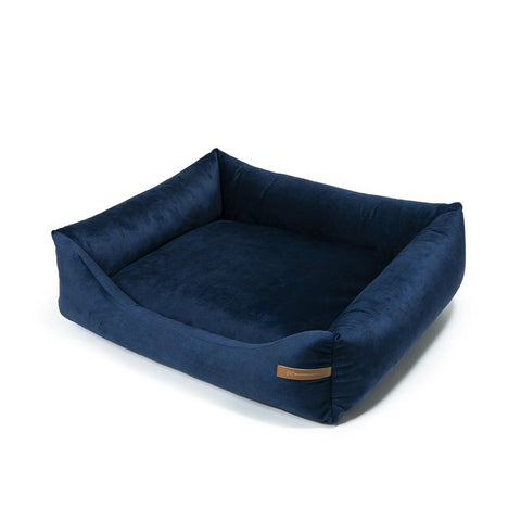 „Otto” lit orthopédique bleu marine avec matelas „Ori”