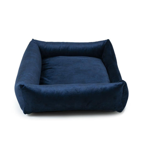 „Otto” lit orthopédique bleu marine avec matelas „Ori”