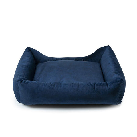 „Otto” lit orthopédique bleu marine avec matelas „Ori”