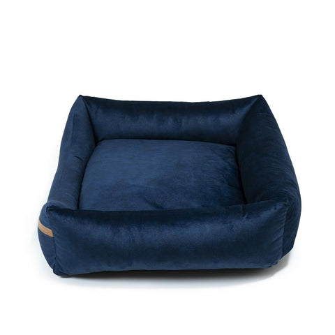 „Otto” lit orthopédique bleu marine avec matelas „Ori”
