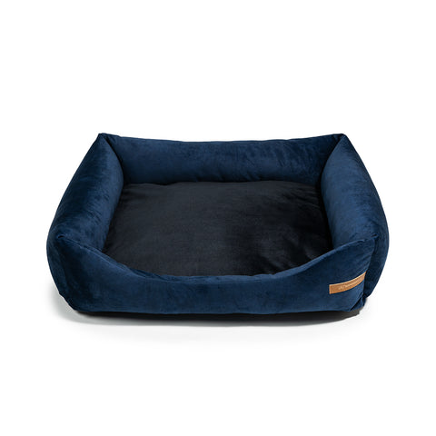 „Otto” lit orthopédique bleu marine avec matelas „Ori”
