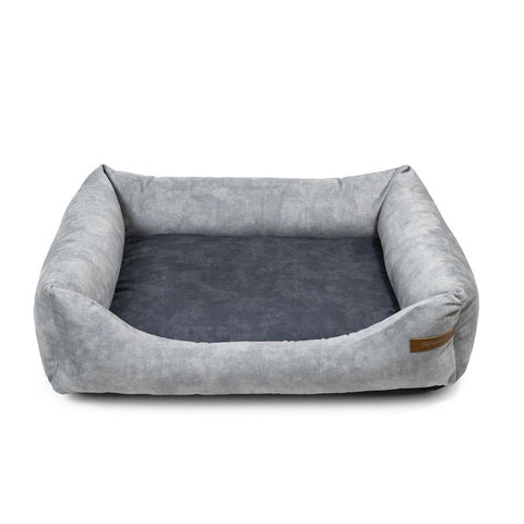 "Otto" lit gris avec matelas orthopédique "Ori"