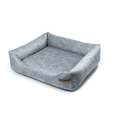 "Otto" lit gris avec matelas orthopédique "Ori"