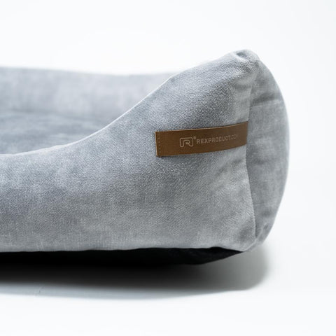"Otto" lit gris avec matelas orthopédique "Ori"