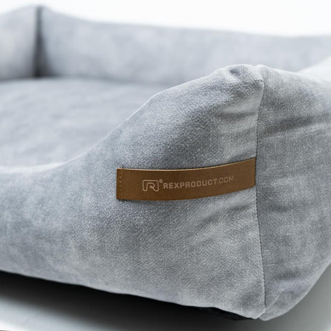 "Otto" lit gris avec matelas orthopédique "Ori"