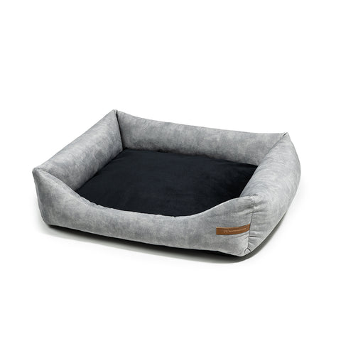 "Otto" lit gris avec matelas orthopédique "Ori"