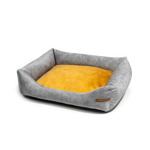 "Otto" lit gris avec matelas orthopédique "Ori"