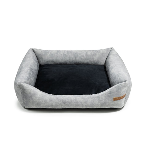 "Otto" lit gris avec matelas orthopédique "Ori"