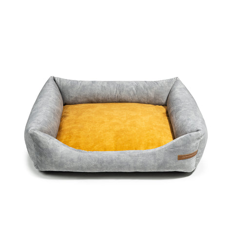 "Otto" lit gris avec matelas orthopédique "Ori"