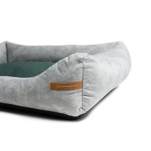 "Otto" lit gris avec matelas orthopédique "Ori"