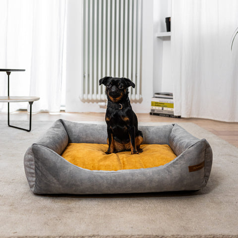 "Otto" lit gris avec matelas orthopédique "Ori"