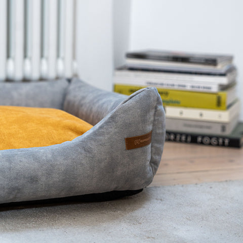 "Otto" lit gris avec matelas orthopédique "Ori"