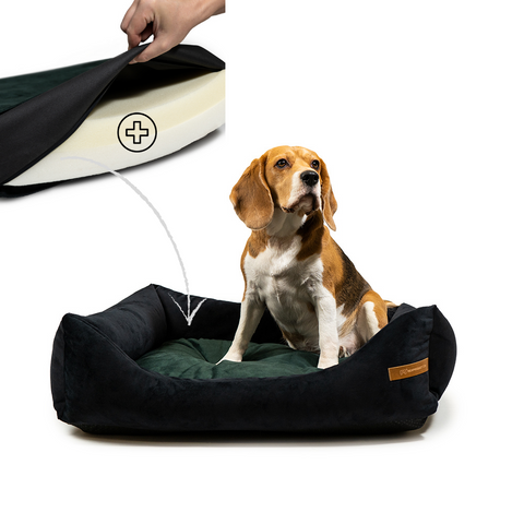 "Otto" lit gris avec matelas orthopédique "Ori"